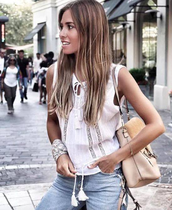 dRA Ojai embroidered tassel top