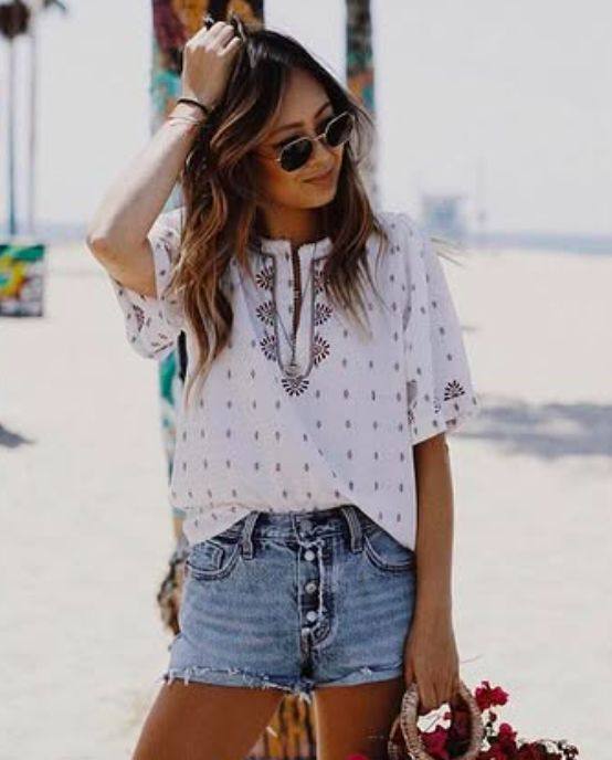 dRA Robertson printed beach top