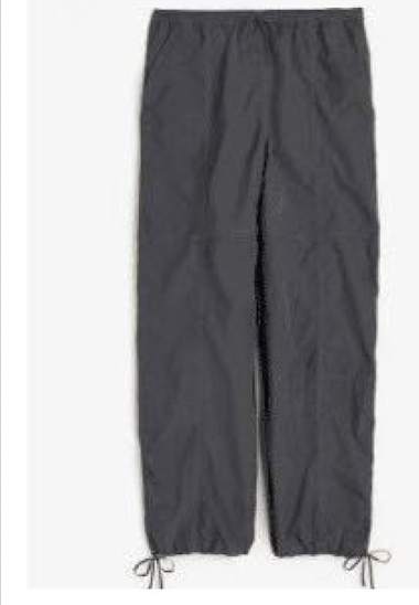 Charcoal drawcord parachute pant
