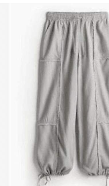 Grey parachute pant