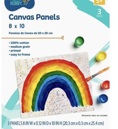 Primed canvas painting panels 3-pack