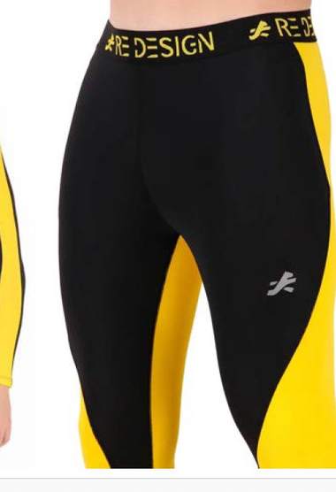 Colour-blocked compression tights