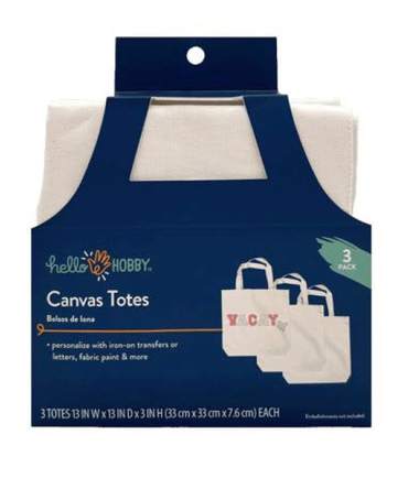 Canvas totes retail multipack