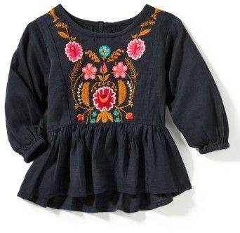 Peek infant Emma embroidered twill tunic