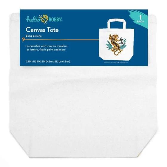 Canvas tote with be-wild tiger print illustration